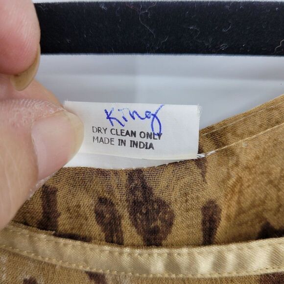 Vintage Dress Cheetah Safari Short Sleeve Tiered Ruffled Hem Midi MuMu Brown M - Picture 16 of 17